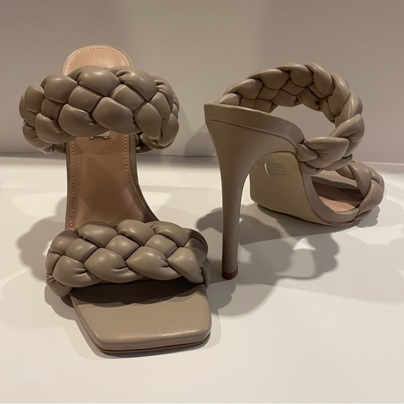 Steve Madden Kenley Women’s Sandals Leather Braided Slip On Heel Size 8.5 - Picture 9 of 11